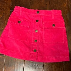 Crewcut corduroy button front mini skirt.  Size 10